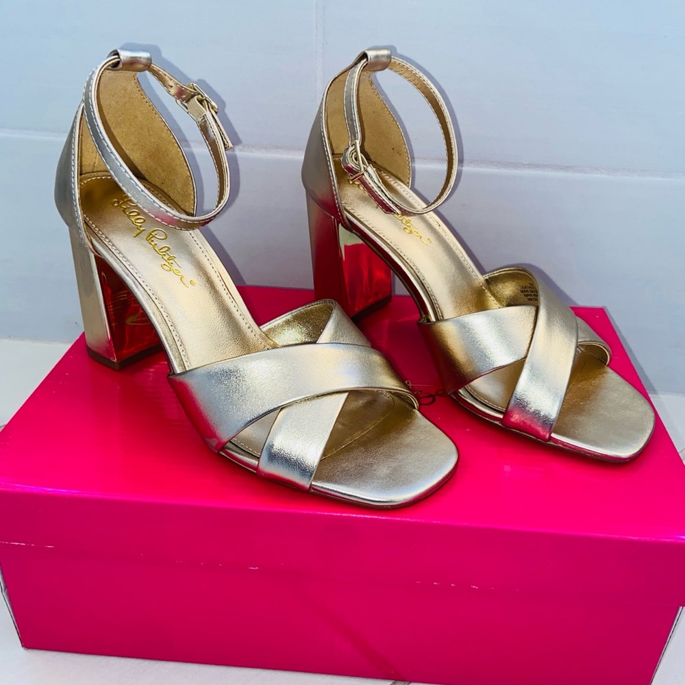 Lilly Pulitzer Kendall Leather Sandal Heels